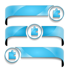 Obraz premium wstęga z ikoną zestaw wektor