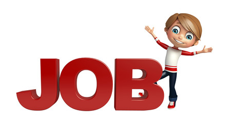 kid boy with  job sign