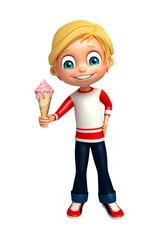 kid boy with ice cream