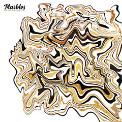 Black, white and golden marble style abstract vector background