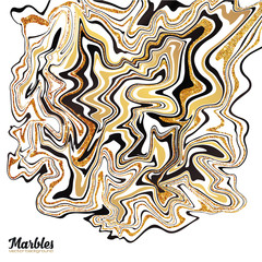 Black, white and golden marble style abstract vector background