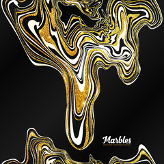 Black, white and gold marble style abstract background