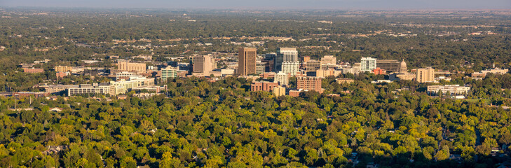 City of trees skyline morning Boise Idaho