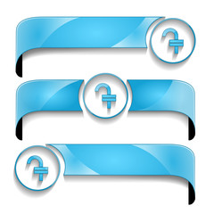 wstęga z ikoną zestaw wektor