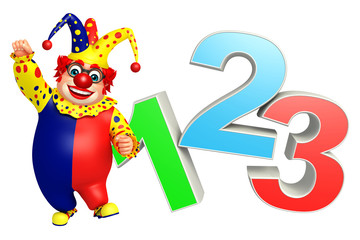Clown with 123 sign
