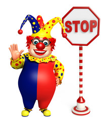 Clown with Stop board