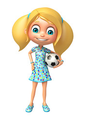 kid girl with Football