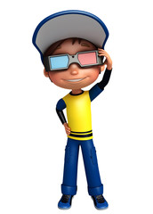 kid boy with 3D gogal