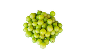 Fresh Indian gooseberry isolated on white background