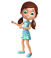 Kid girl with Chalk stick