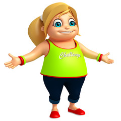 Kid girl with Funny pose