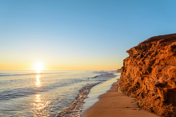 Ocean coast at the sunrise