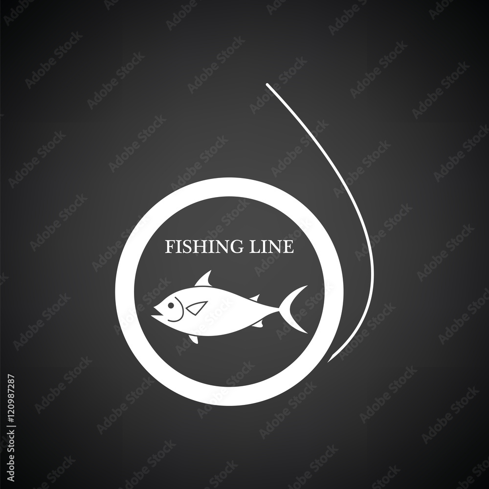 Wall mural Icon of fishing line