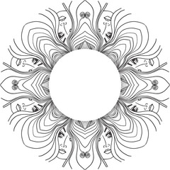 Beauty Salon Cover with Abstract beautiful woman face illustrati