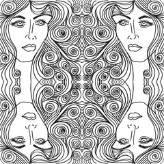 Beauty Salon Cover with Abstract beautiful woman face illustrati