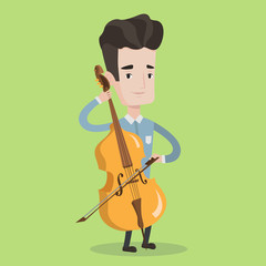 Man playing cello vector illustration.