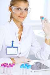 Female scientific researcher in laboratory