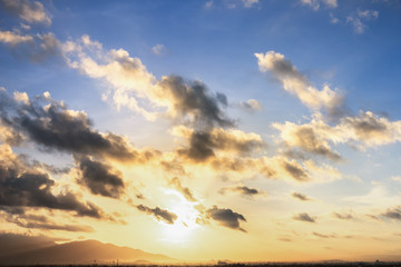 sky with clouds and sun