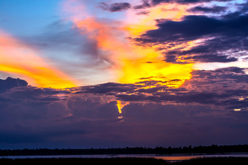 colorful of sky with clouds in the twilight