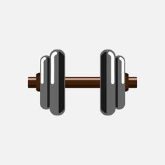dumbbell icon vector, solid logo 
