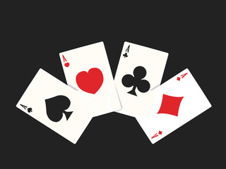 Set of vector ace playing cards
