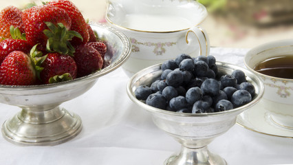 Berries and Cream with Silver and Fine China