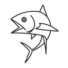 graphic fishing tuna, vector