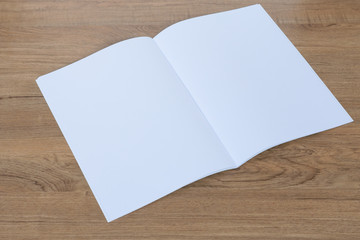 Blank catalog, magazines,book mock up on wood background