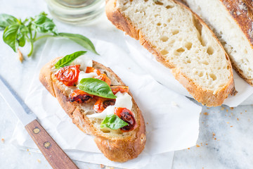 No knead rustic white bread recipe on white paper