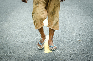 The feet of a old man who are in pain. And the hard work of the people.