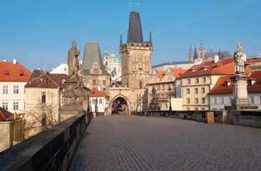 Fototapeta na wymiar Historical Prague, view from Charles Bridge