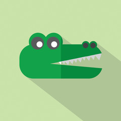 Modern Flat Design Crocodile Icon Vector Illustration