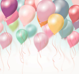 Colorful balloons flying