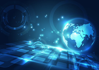 vector digital global technology concept, abstract background