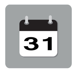 Calendar icon, Flat calendar icon, Calendar icon on white backgr