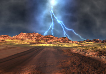 3d Rendered Fantasy Alien Landscape- Illustration