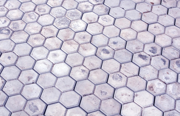 Blue pavement close-up surface.