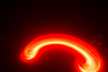 Abstract rotating round circle thing long exposure