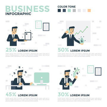  Business Infographics. Business concept illustration.