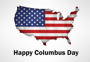 Columbus Day - map flag illustration