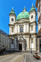 Fototapeta na wymiar St. Peter's Church in Vienna, Austria.