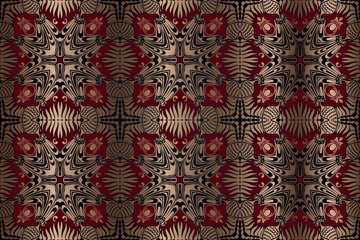 Damask wallpaper background in retro style abstract vintage geometric  pattern seamless