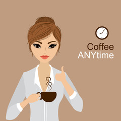 Pretty girl holding a cup of coffee