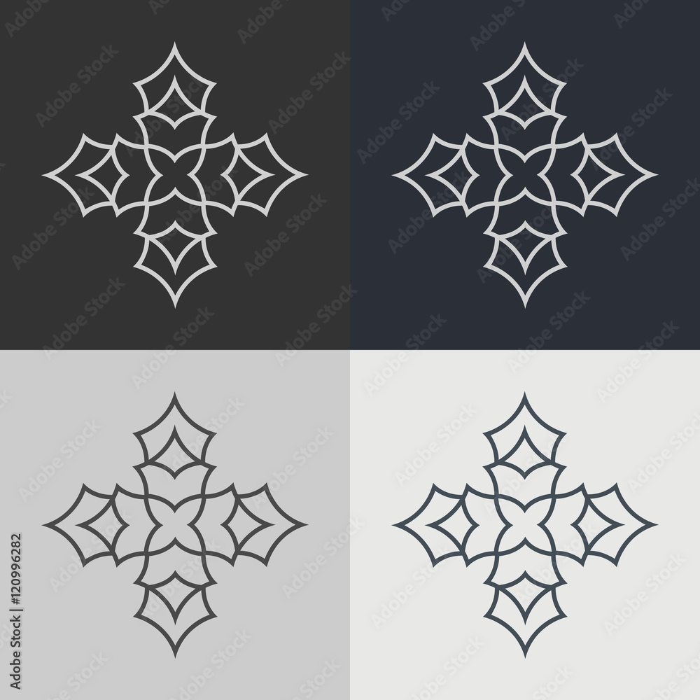 Poster set of abstract signs. abstract element for design. template emblem badges.