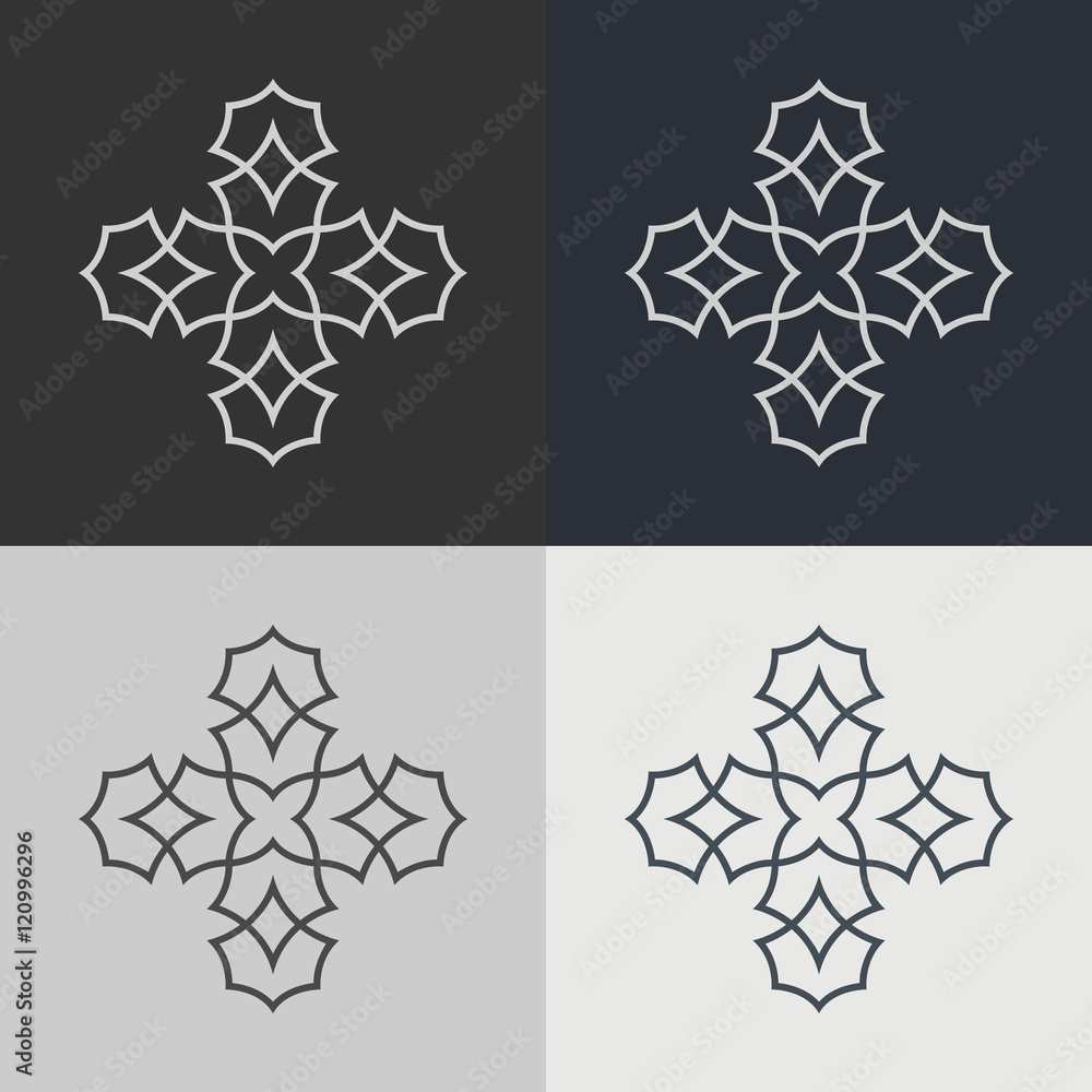 Poster set of abstract signs. abstract element for design. template emblem badges.