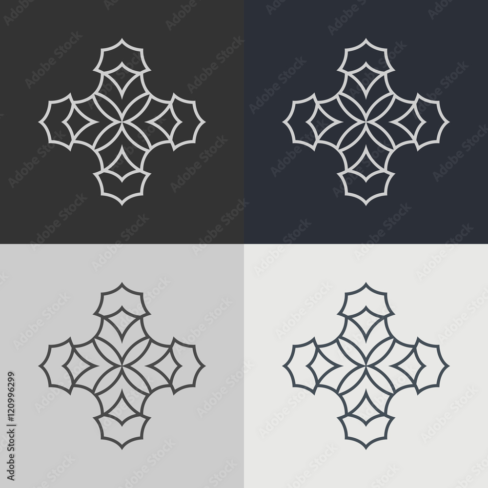 Poster set of abstract signs. abstract element for design. template emblem badges.