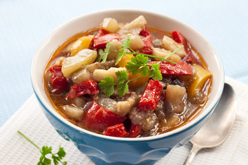 Vegetable stew in a bowl