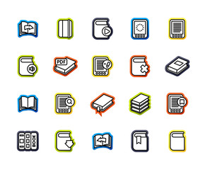 Outline icons thin flat design, modern line stroke style