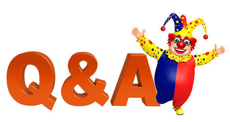 Clown with Q&A sign