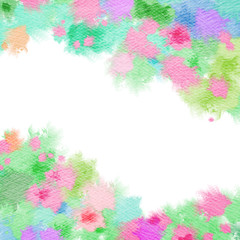 Fototapeta na wymiar Abstract watercolor flowers frame.
